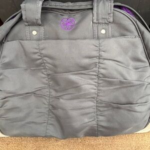 Gaiam Yoga| Gray Tote Bag with Purple Accent